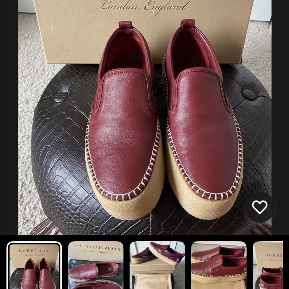 Burberry Woman’s  Deep Red Leather Loafers